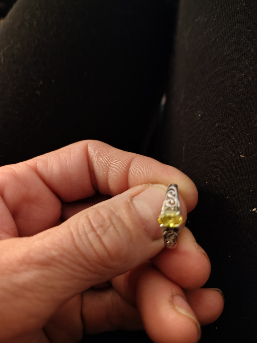 Youth Precious Gift Birthstone Ring 5.5 .925 Sterling Silver Imitation Citrine
